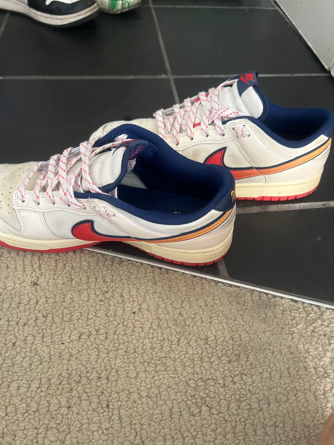 Nike Dunk Low White Red Blue Sneakers - photo 2