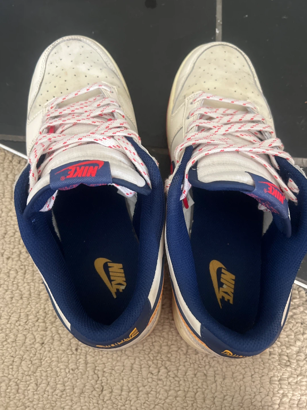Nike Dunk Low White Red Blue Sneakers - photo 3
