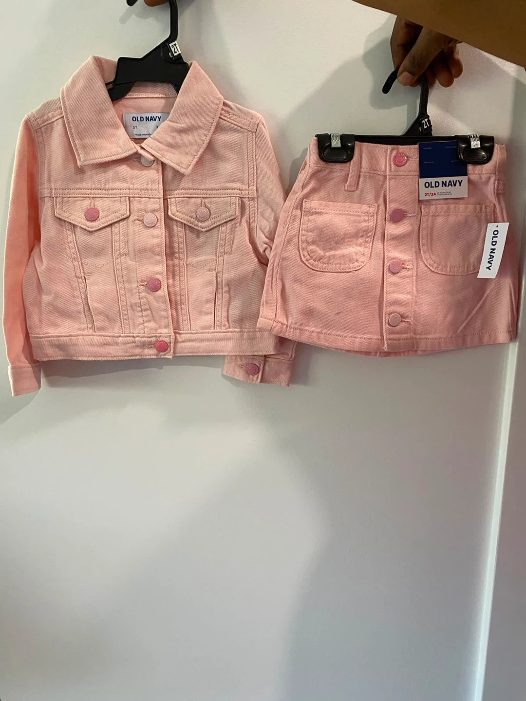 Old Navy Pink Denim Jacket and Skirt Set - 2T