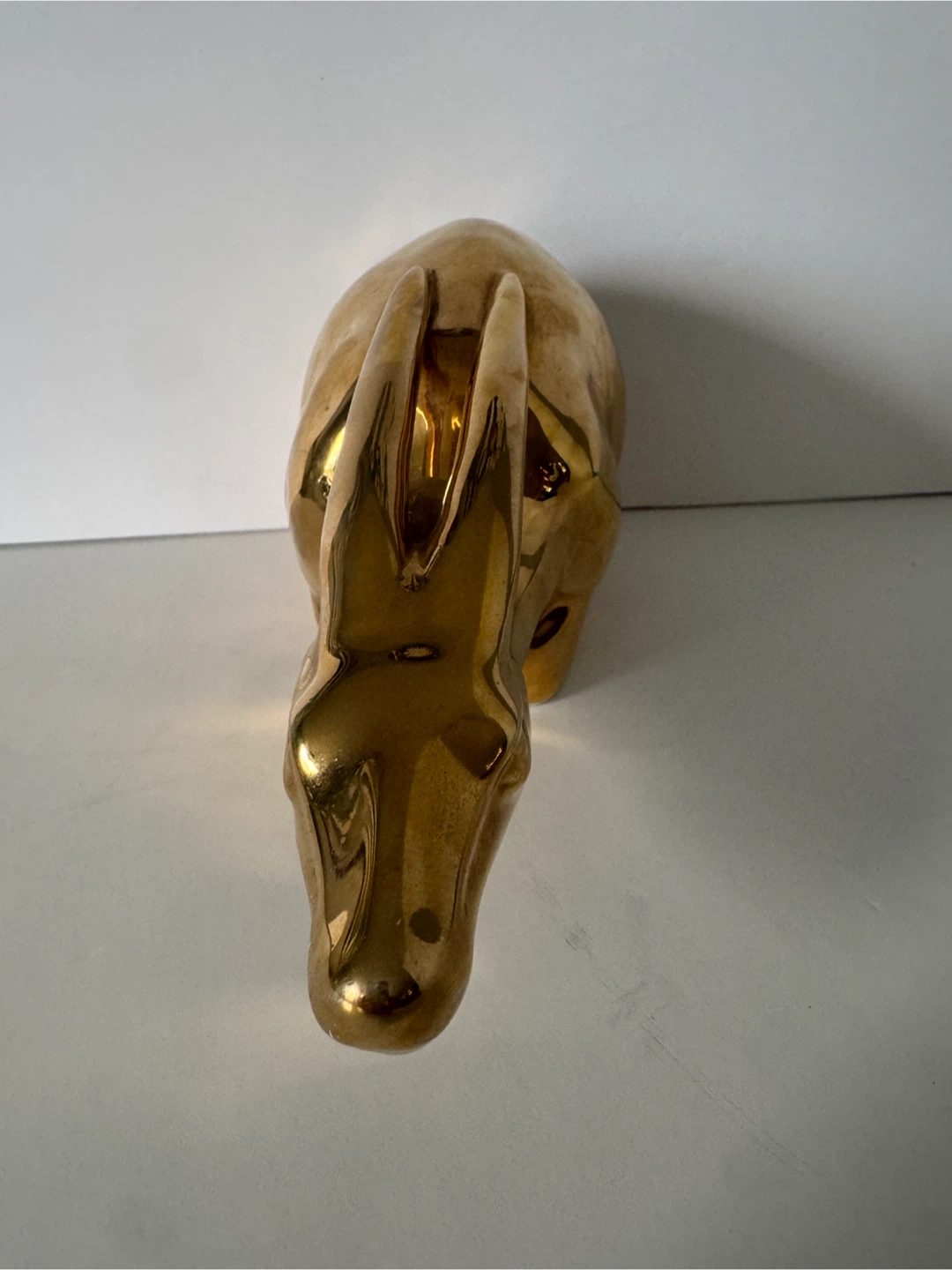 Gold Ceramic gazelle Figurine - photo 2