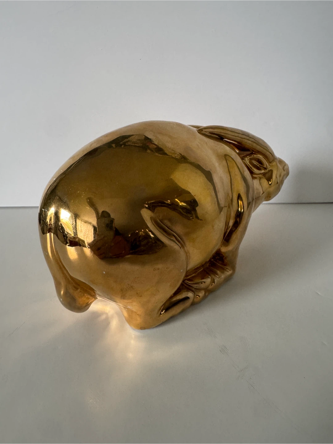 Gold Ceramic gazelle Figurine - photo 3