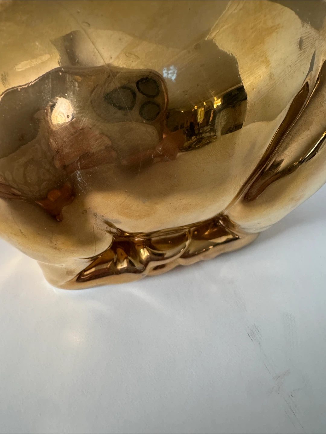 Gold Ceramic gazelle Figurine - photo 4