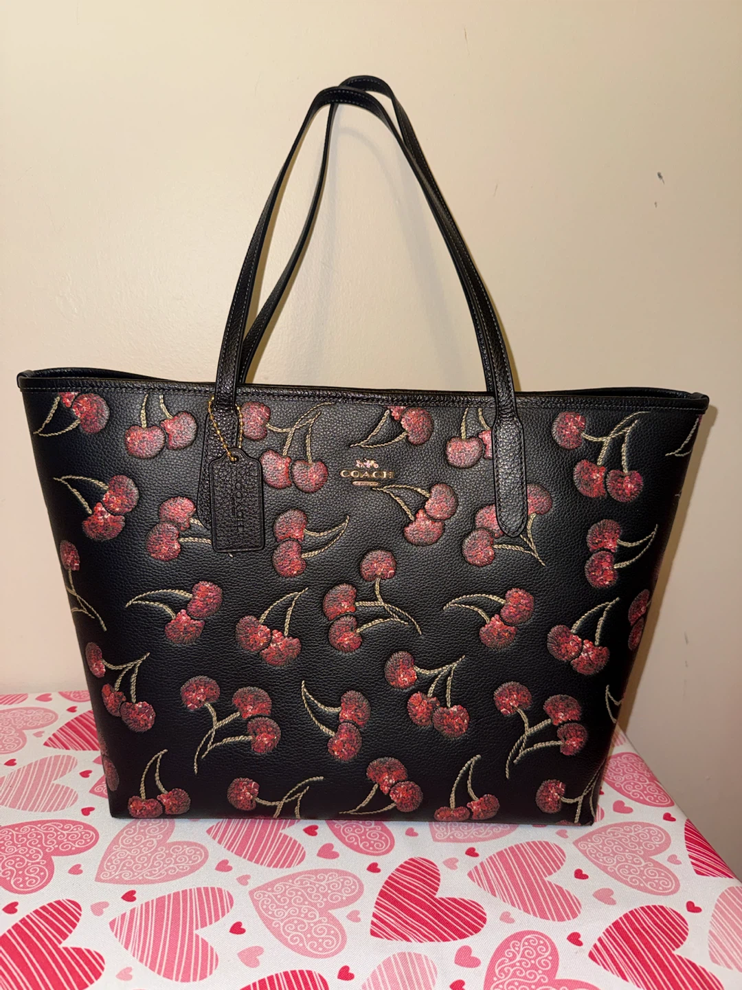 NEW COACH CHERRY CITY TOTE BAG - photo 2