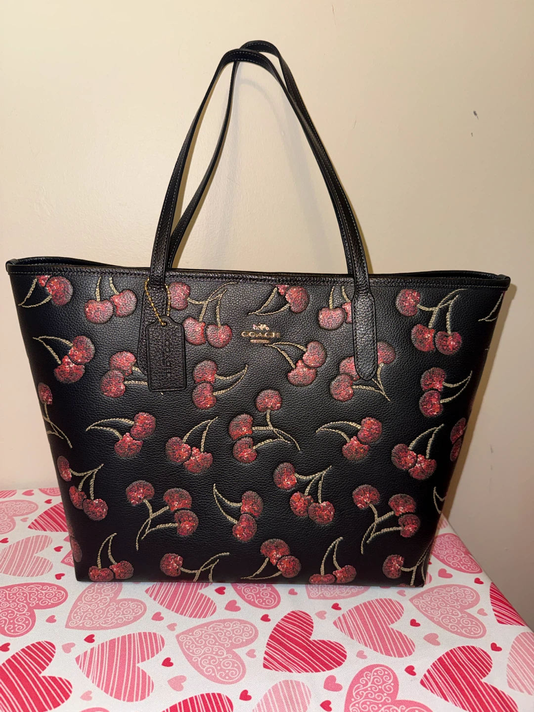 NEW COACH CHERRY CITY TOTE BAG - photo 3