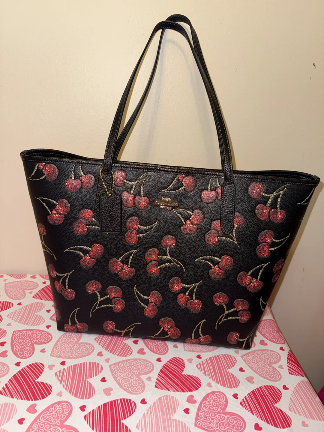 NEW COACH CHERRY CITY TOTE BAG - photo 4