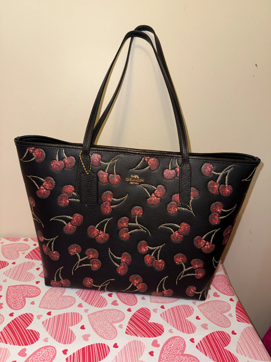 NEW COACH CHERRY CITY TOTE BAG - photo 5