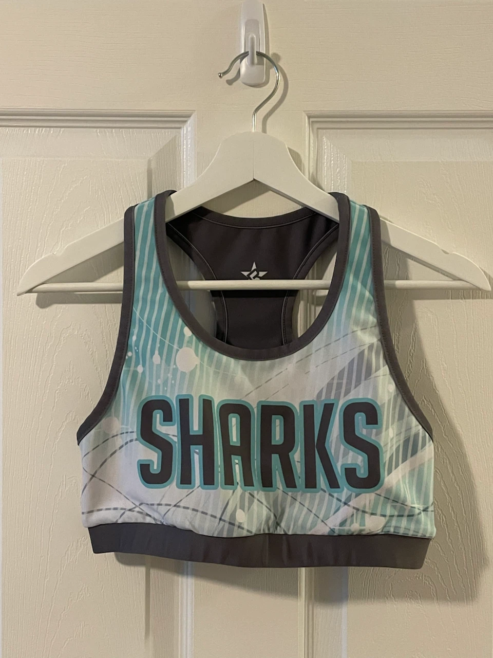 SHARKS 2-in-1 Cheerleading Sports Bra