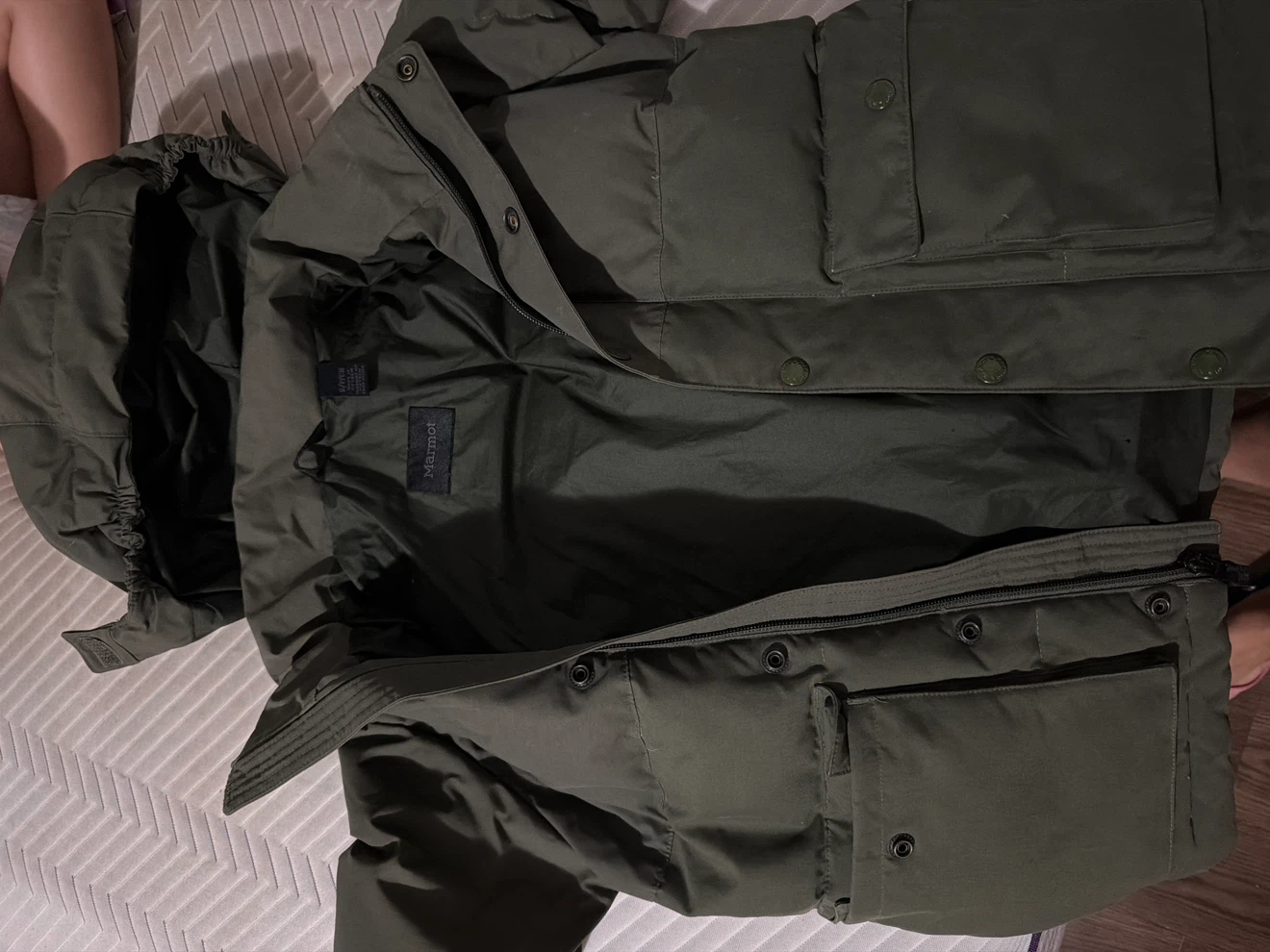 Marmot Green Down Puffer Jacket