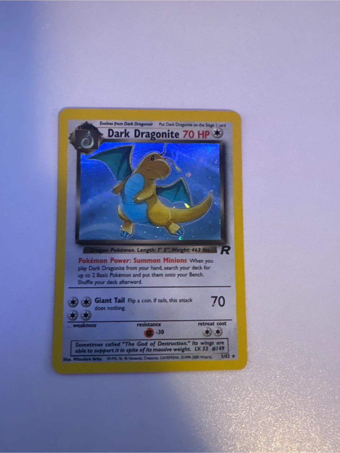 Pokémon Dark Dragonite Card