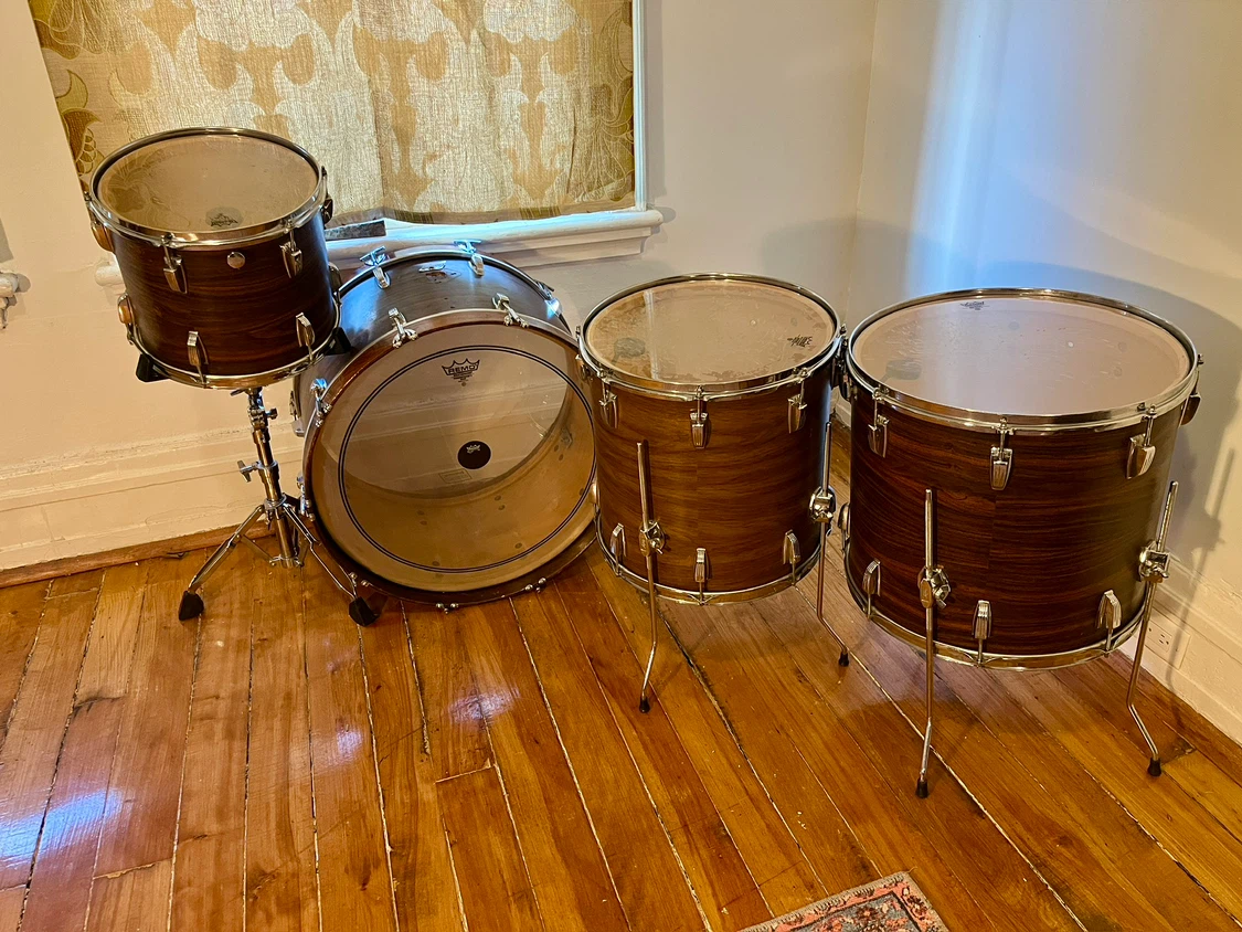 Vintage Ludwig Drum Set 24,13,16,18 1970 3 Ply Shells! - photo 3