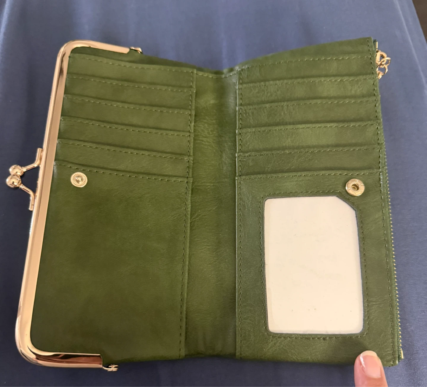 Green Bi-fold Clasp Wallet-vintage look - photo 3
