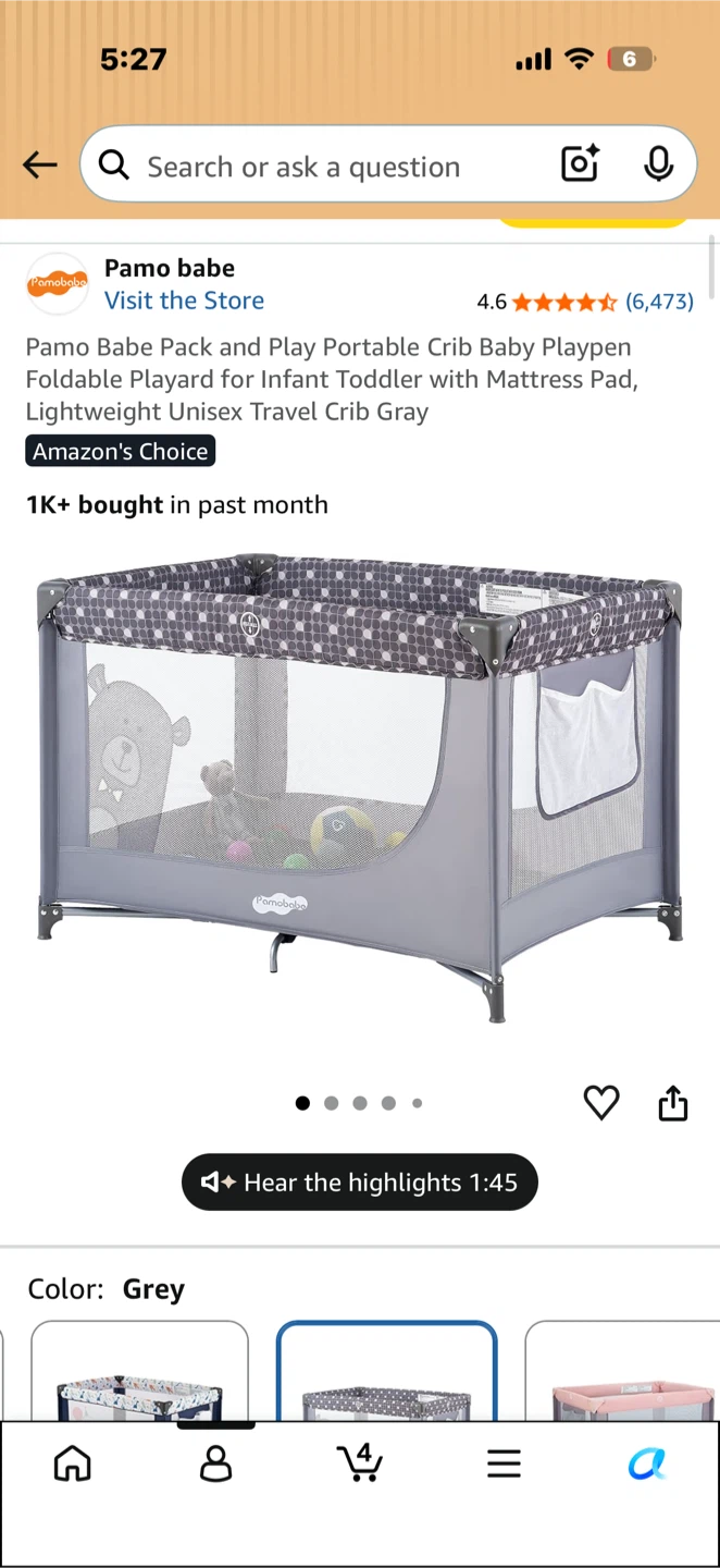 Pamo Babe Pack and Play Portable Crib and Mattress - photo 3