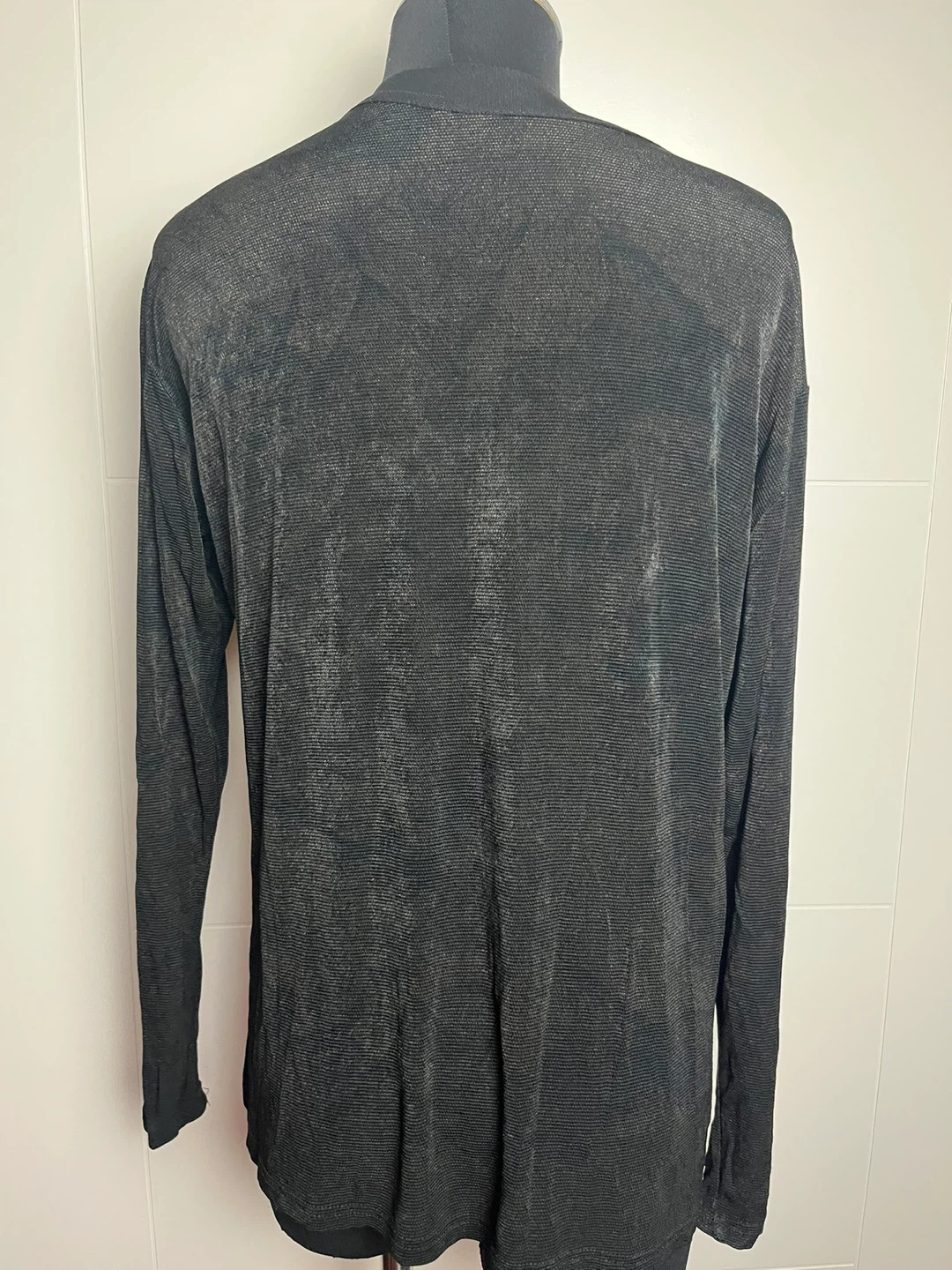 Black Mesh Embellished Long Sleeve Top - photo 2
