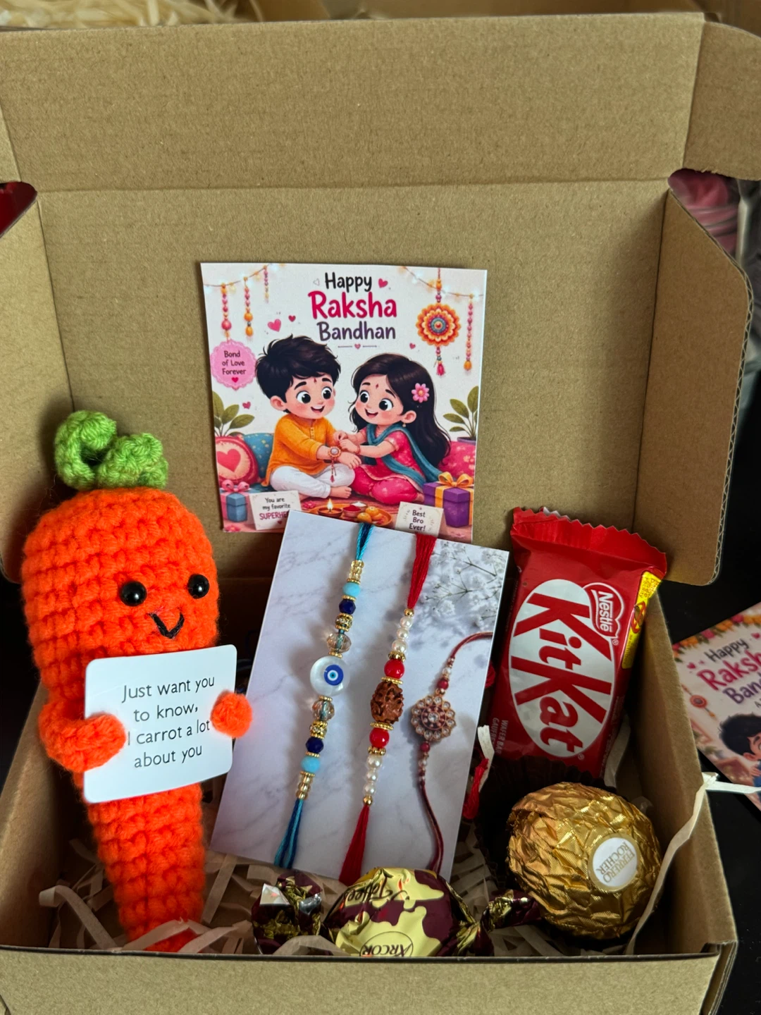 Raksha Bandhan Gift Box with KitKat and Ferrero Rocher
