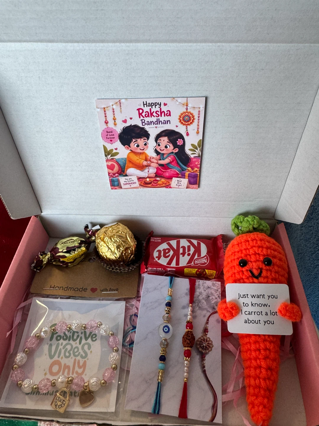 Raksha Bandhan Gift Box with Chocolate and Bracelet