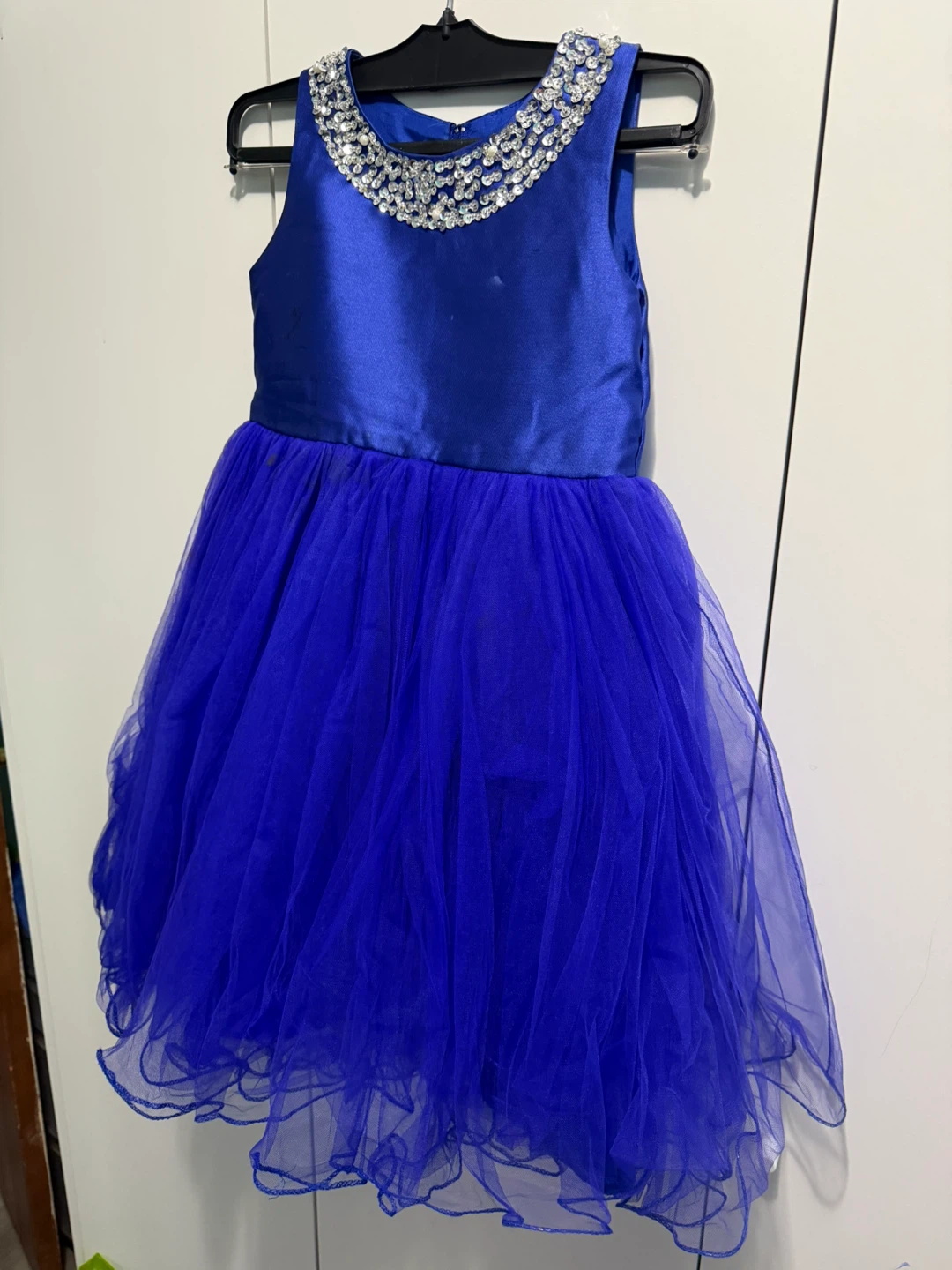Kids Blue Sparkly Tulle Dress