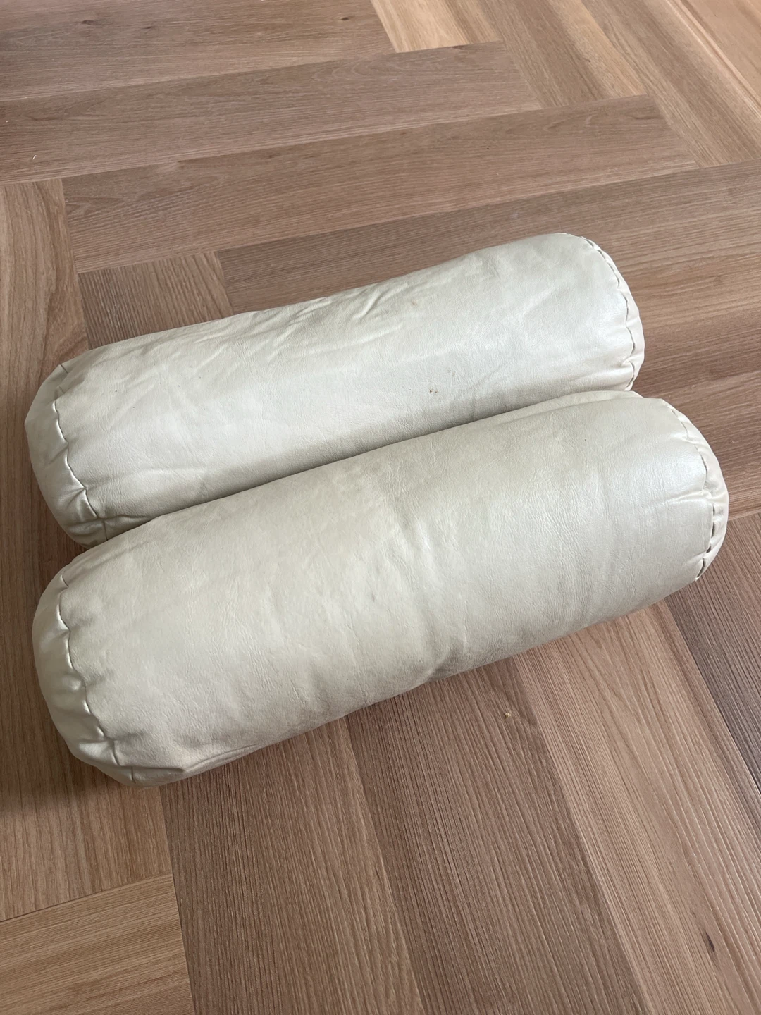 2 Cream Bolster Pillows