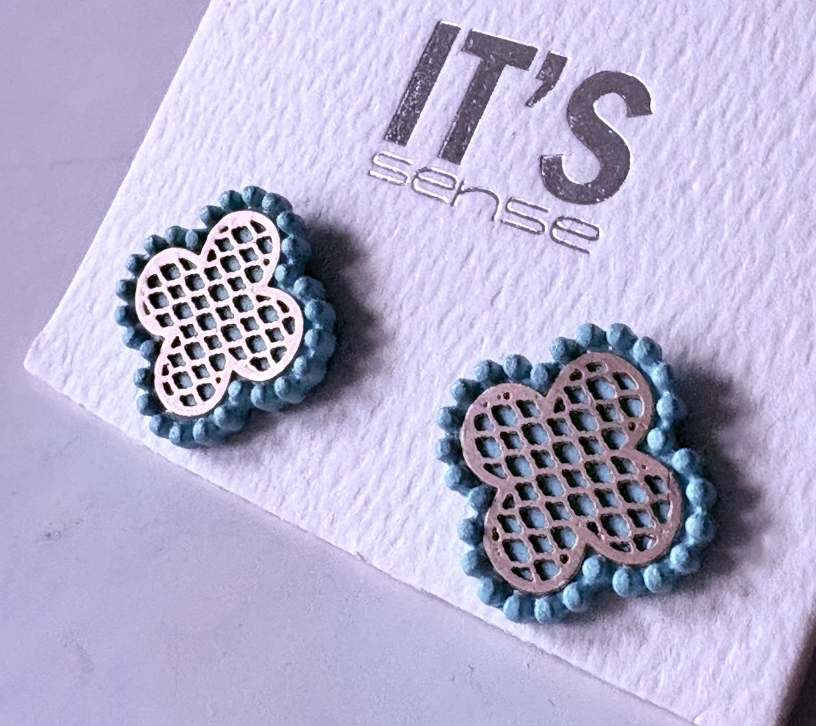 IT'S sense clover stud earrings, new - photo 2