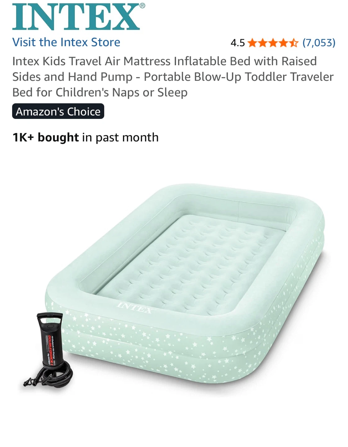 Intex Kids Travel Air Mattress Inflatable Bed Toddler - photo 5
