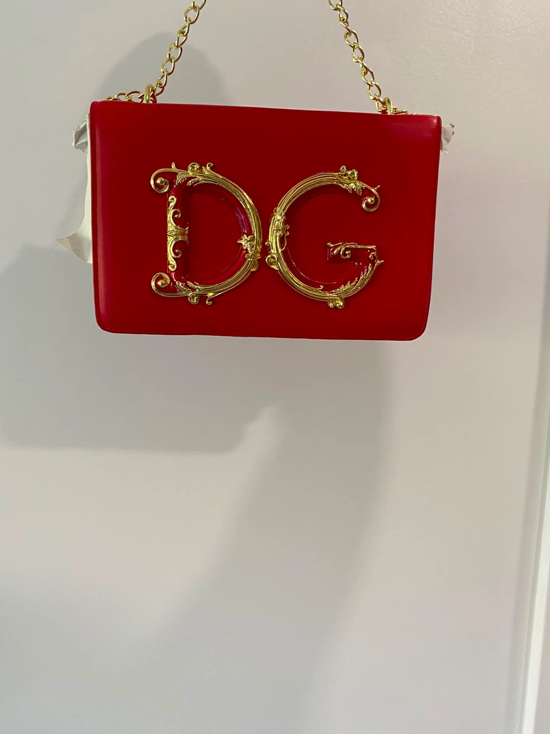 Red DG Handbag with Gold Chain