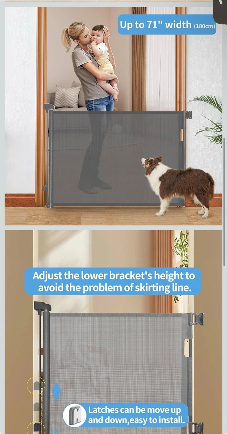 2 Pack) Retractable Baby Gate,
