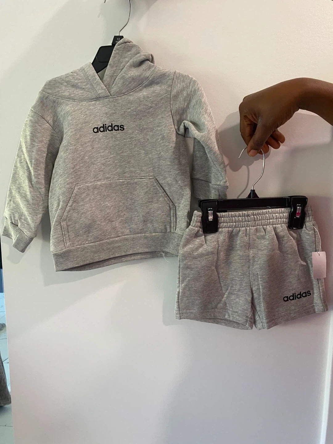 Adidas Grey Hoodie and Shorts Set - Kids