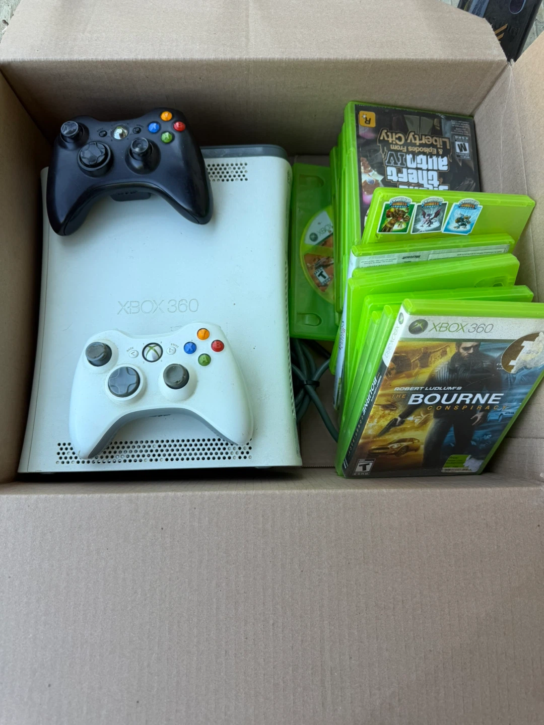 Xbox 360 Console with Games and Controllers