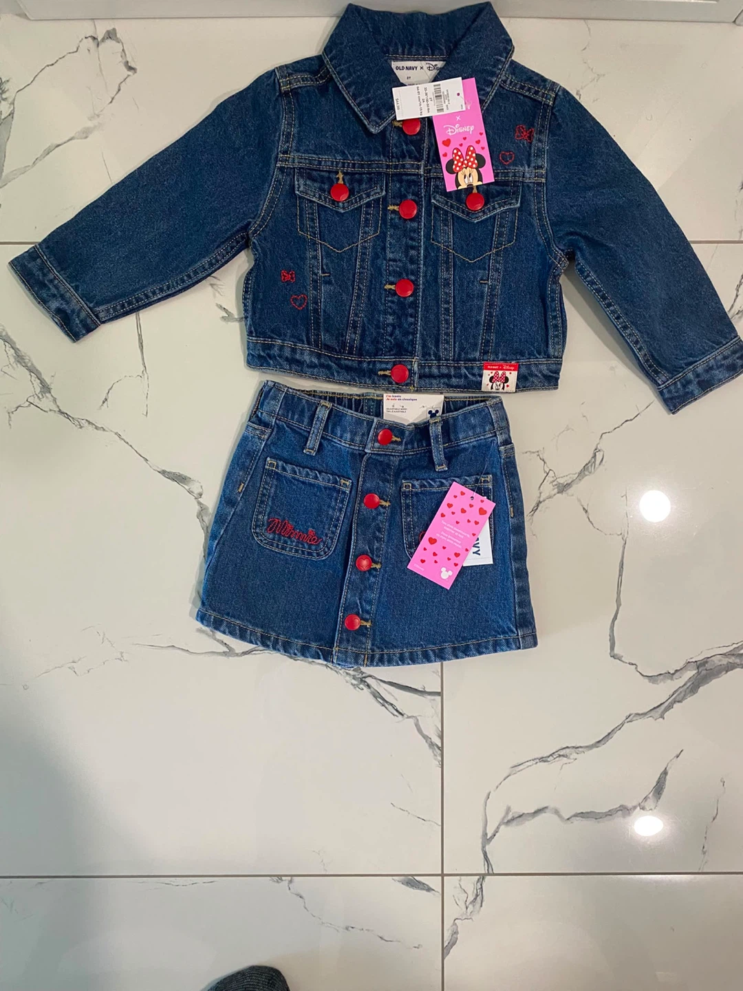 Old Navy x Disney Minnie Mouse Denim Jacket & Skirt Set