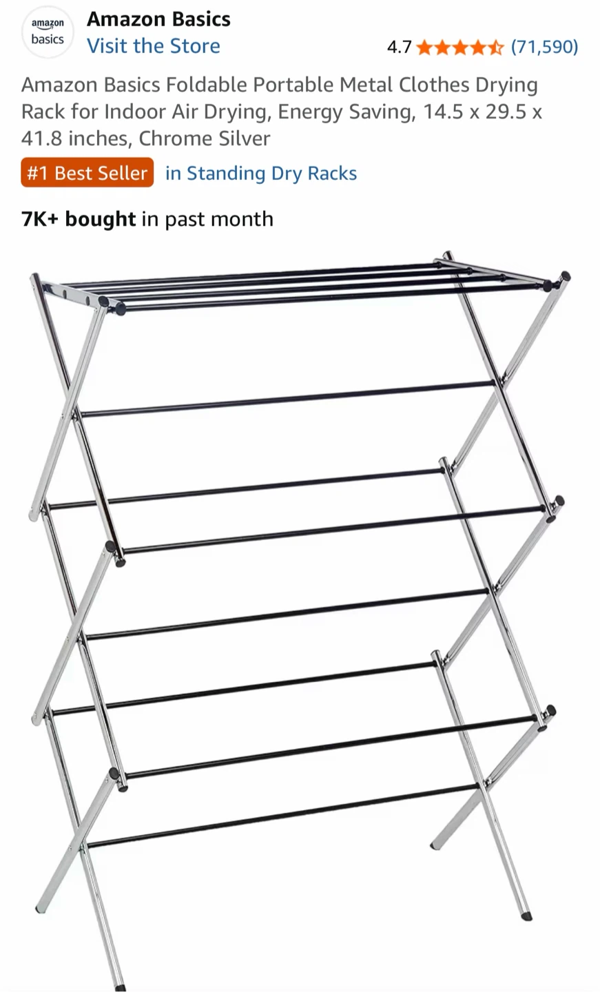 Amazon Basics Foldable Drying Rack - photo 2
