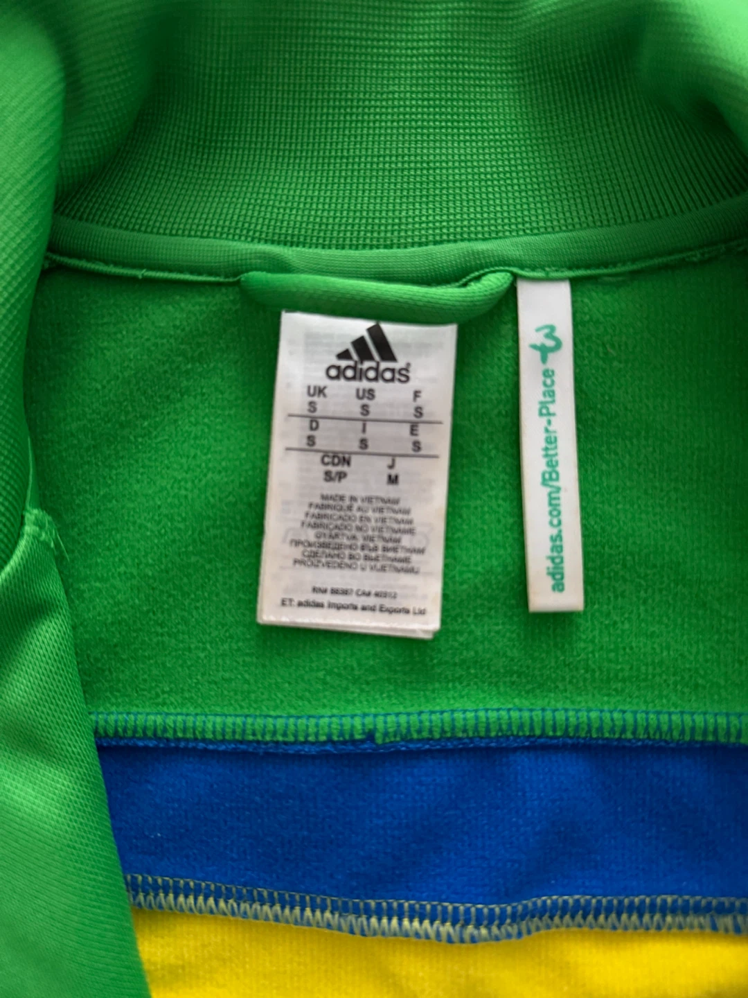 Adidas Track Jacket Green Yellow Blue - photo 2