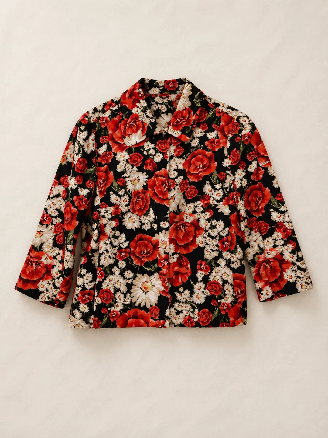 Floral Print Cropped Pants and Blouse Set | Cotton