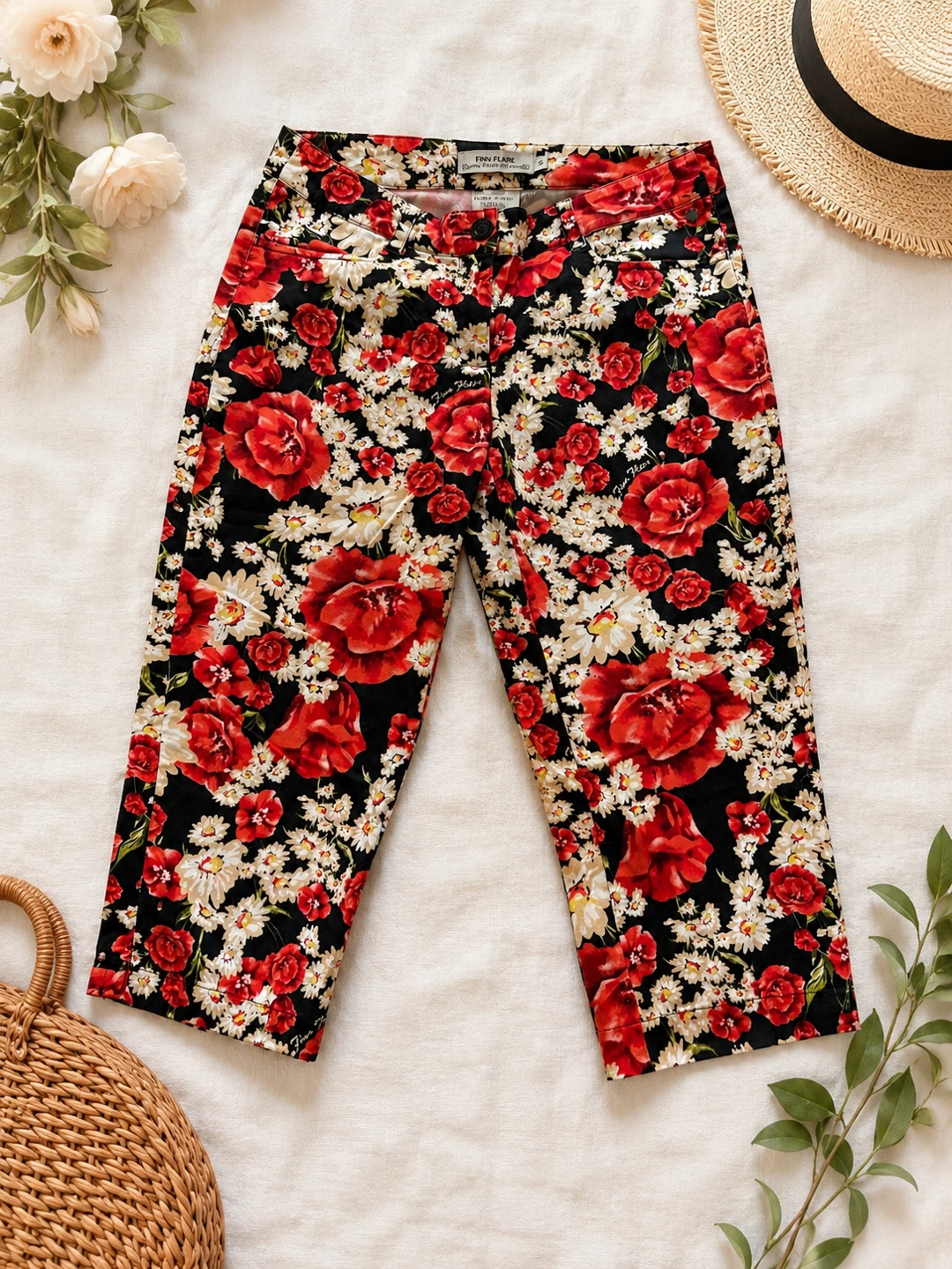 Floral Print Cropped Pants and Blouse Set | Cotton - photo 3