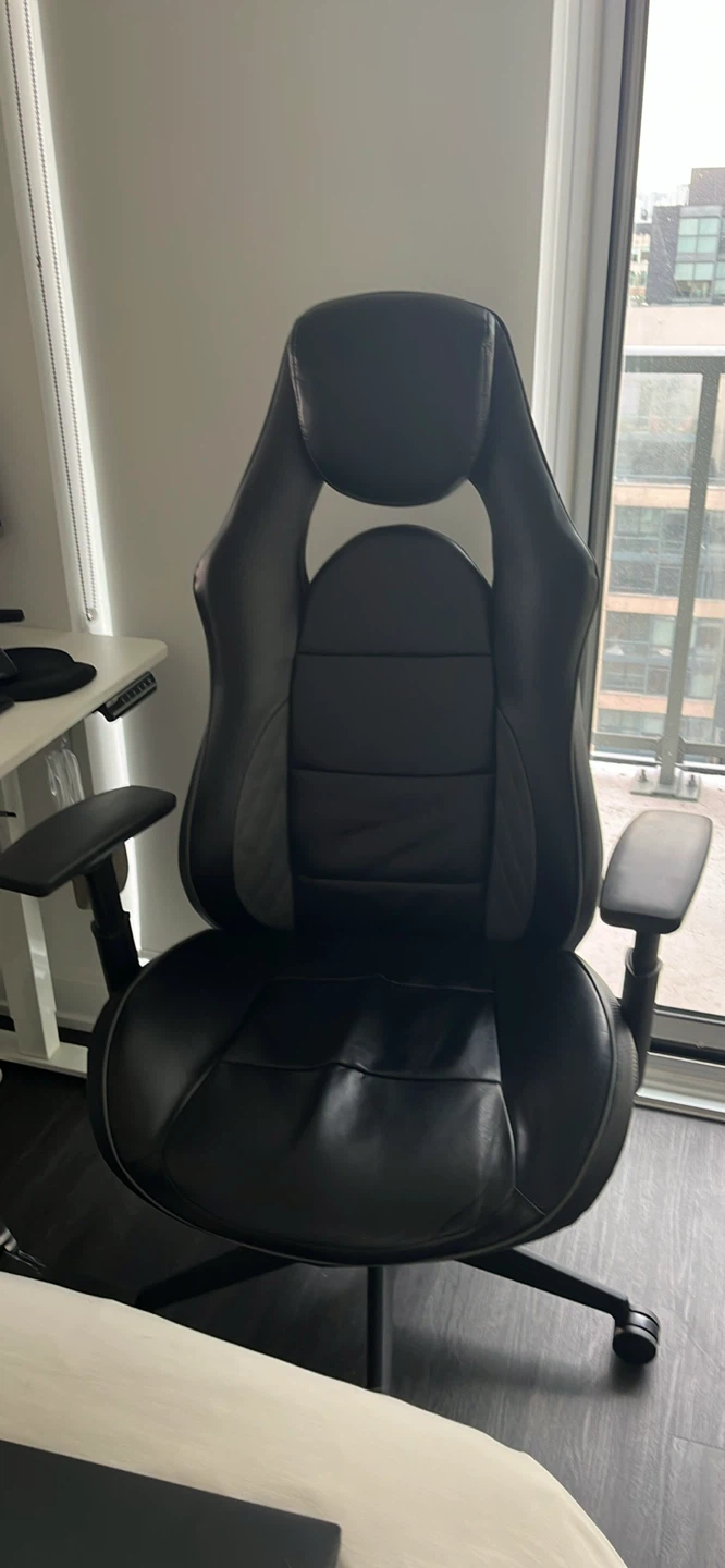 Black Faux Leather Ergonomic Gaming Chair