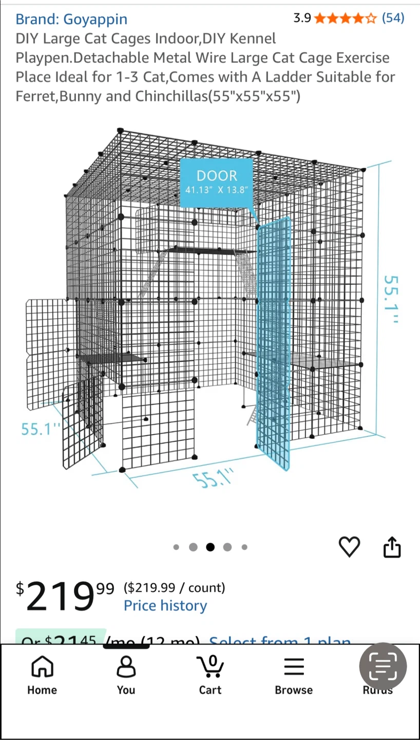 Goyappin Large Cat Cage Indoor Exercise Pen - photo 2