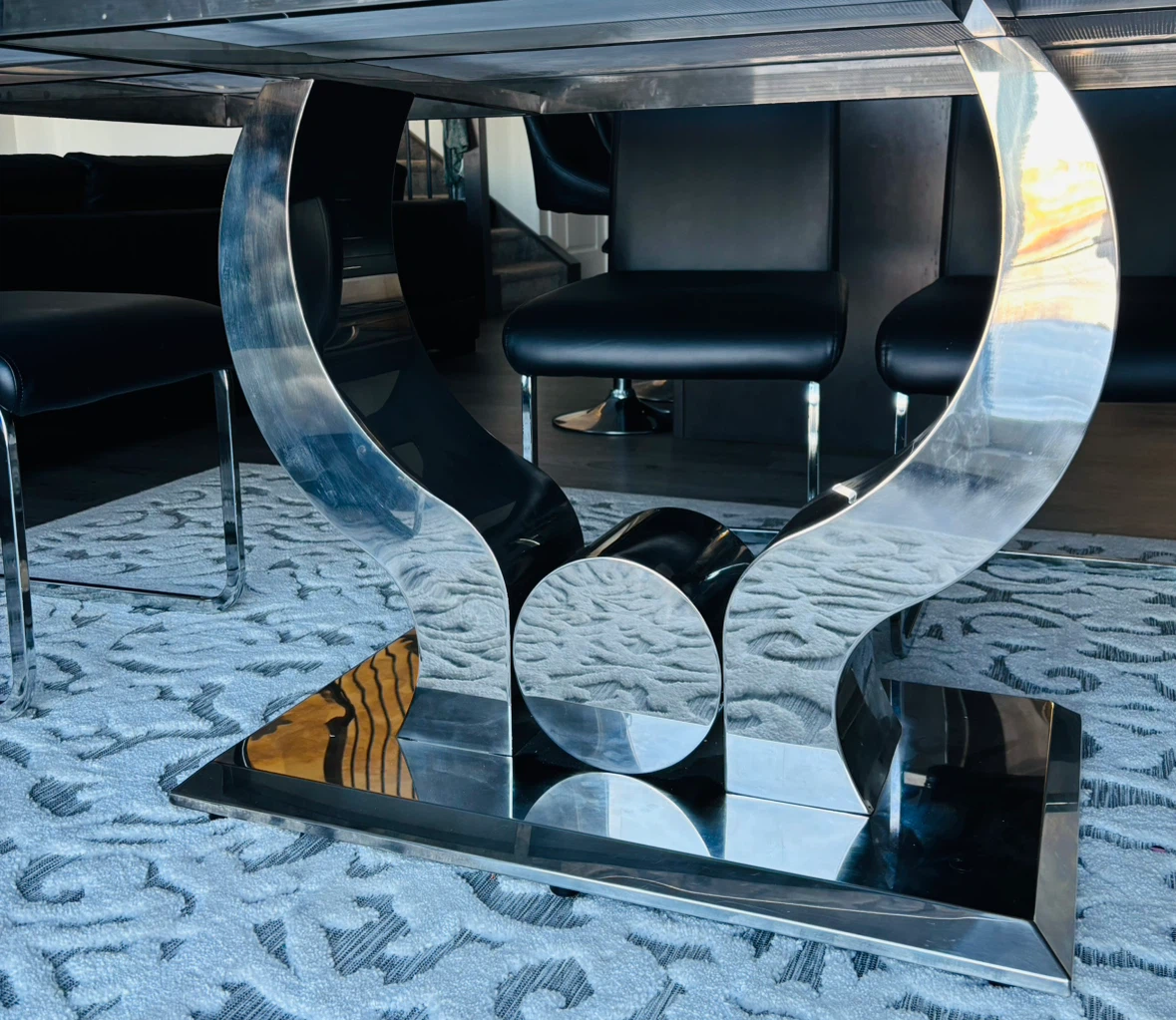 Marble Top Dining Table with Chrome Base - photo 4