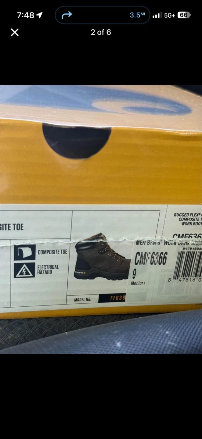 Carhartt Men's 6" Composite Toe Work Boot Size 9