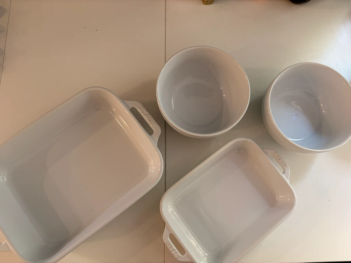 Staub White Ceramic Baking Dish Set