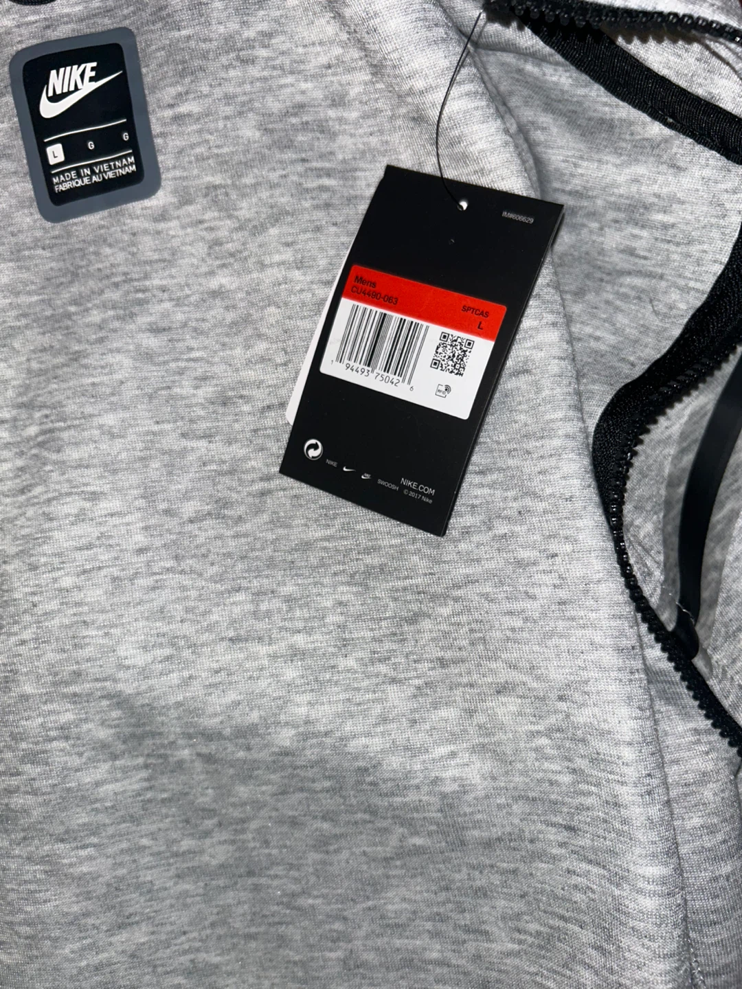Nike Tech Fleece Full-Zip Hoodie - Gray, Size L - photo 2