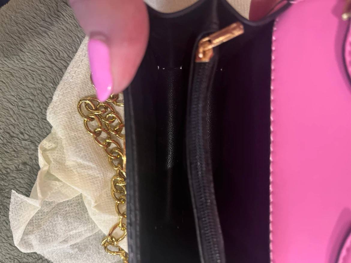 Coach type Pink Signature Mini Bag with Gold Chain - photo 3