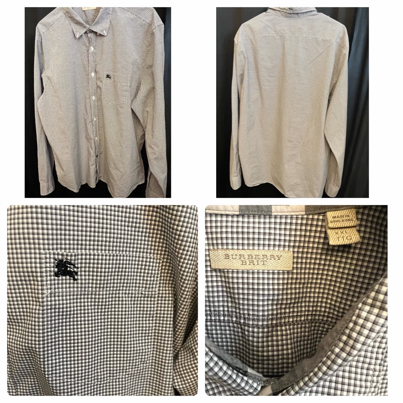 New Burberry Brit Gingham Long Sleeve Shirt