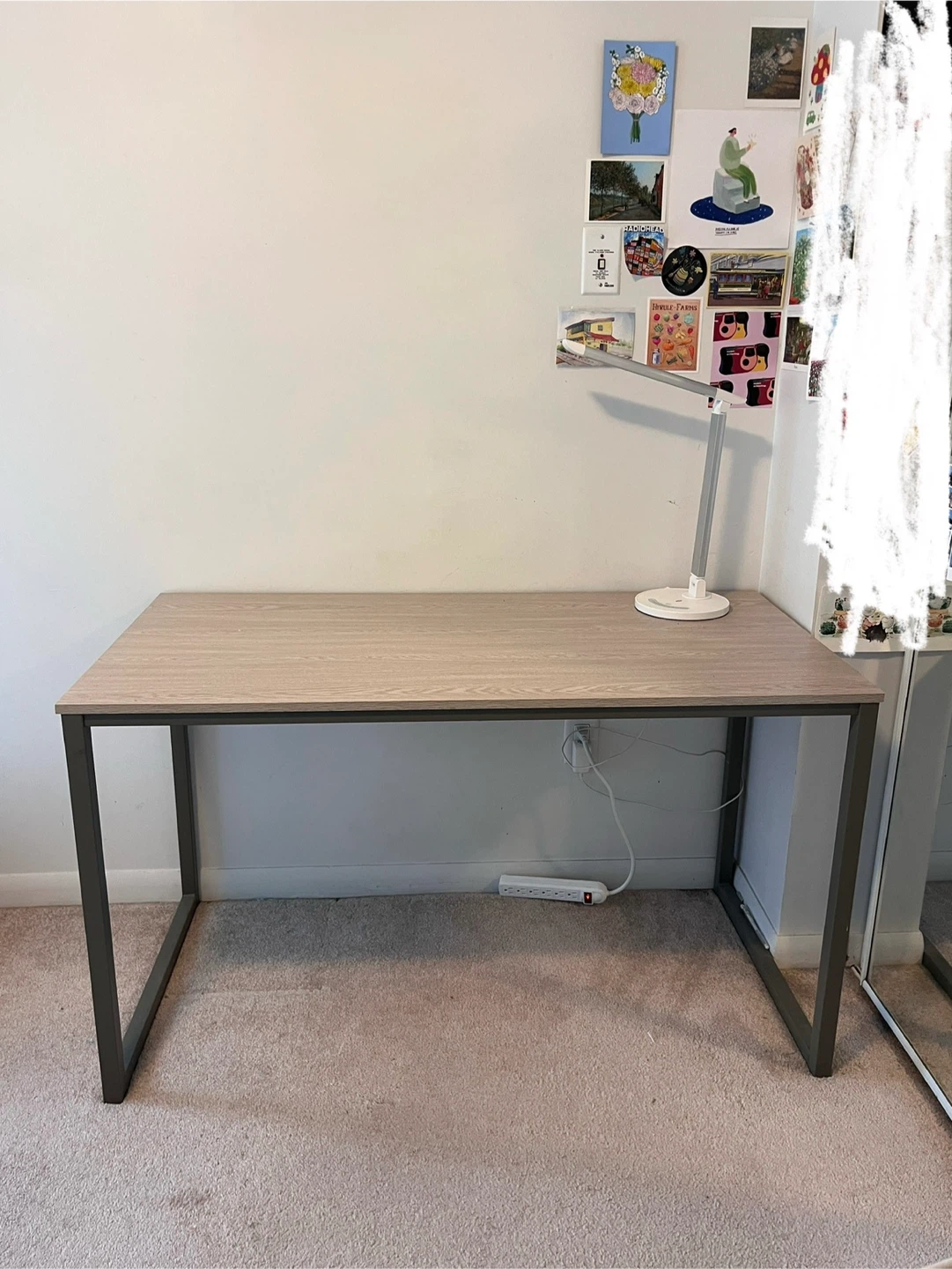 Wood Desk with Metal Frame