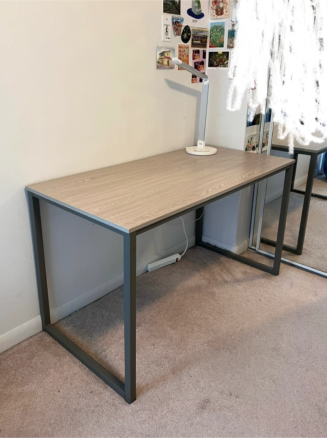 Wood Desk with Metal Frame - photo 2