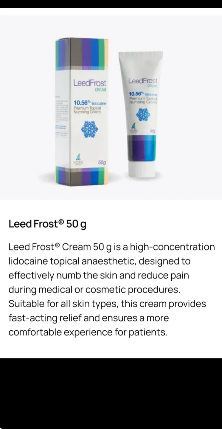 LeedFrost Cream 10.56% Lidocaine 50g