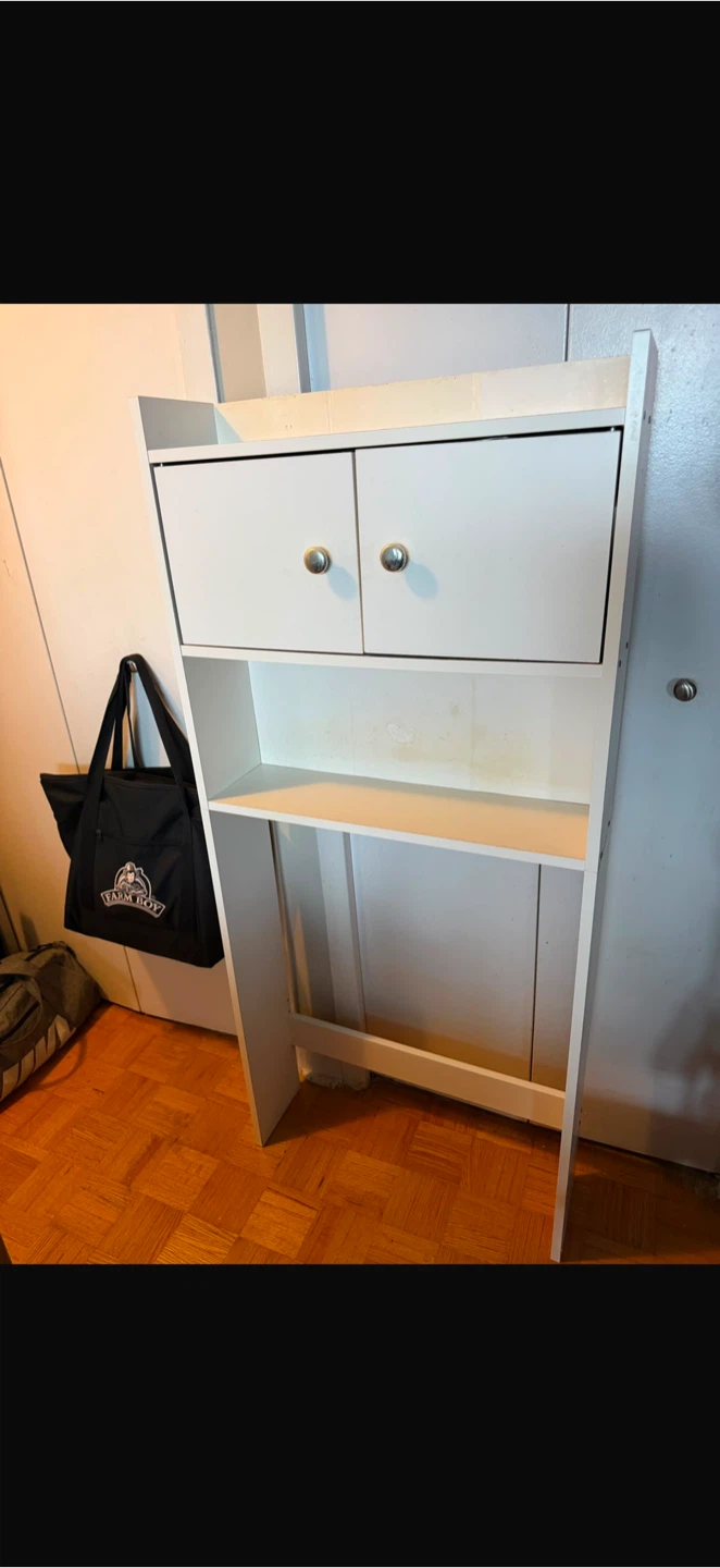 White Over-the-Toilet Storage Shelf