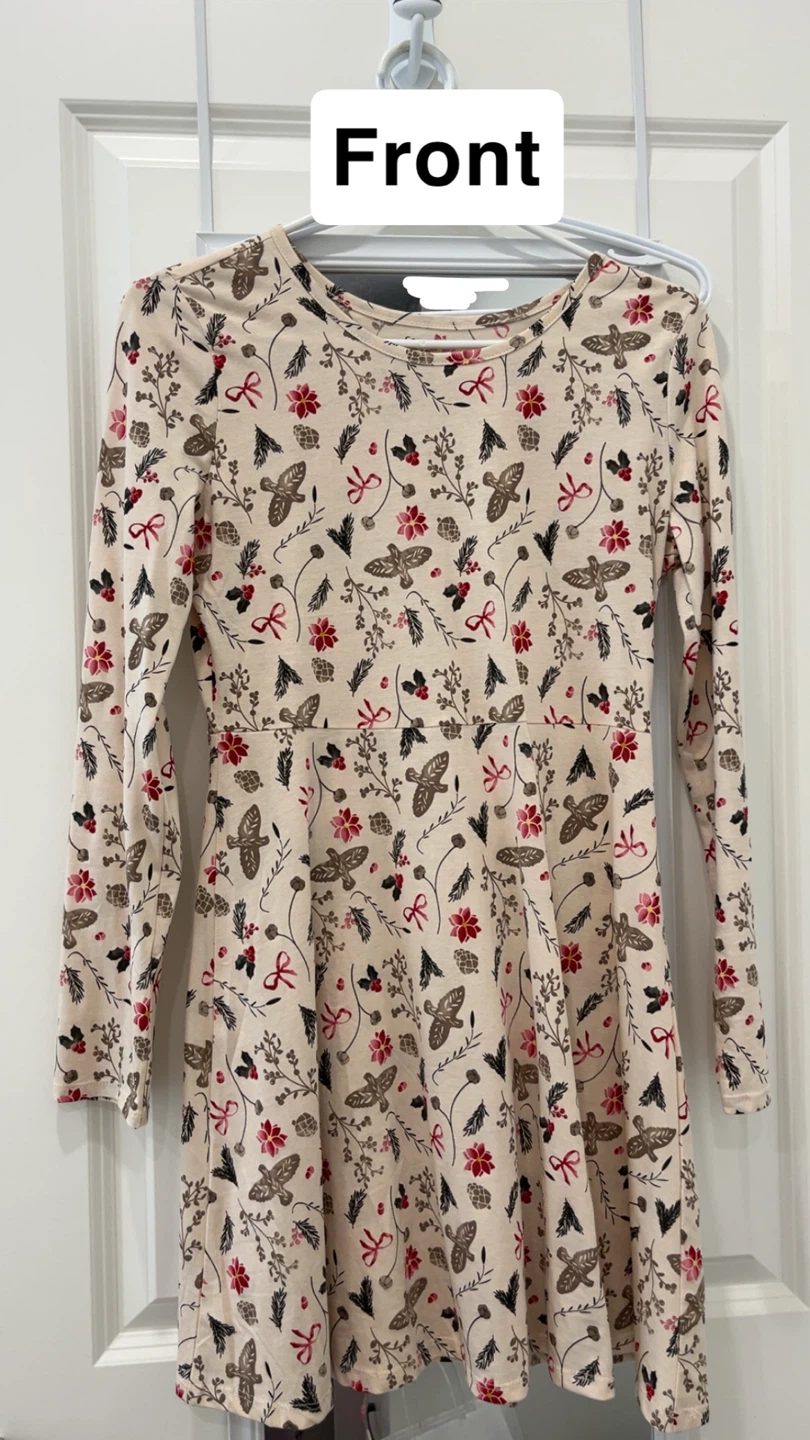 George Holiday Bird Print Long Sleeve Dress 🌲
