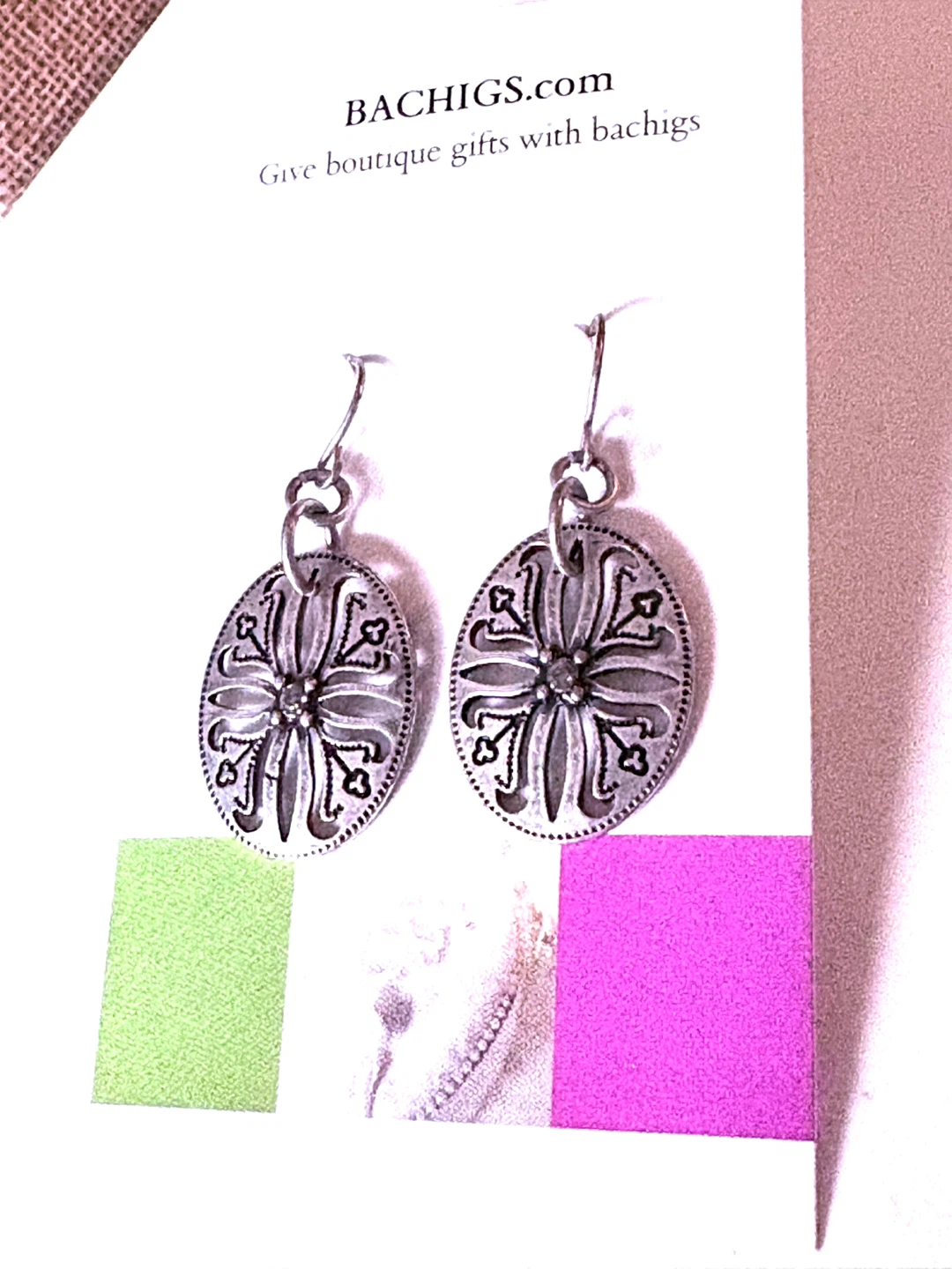 Oval Dangle boutique Earrings, new - photo 2