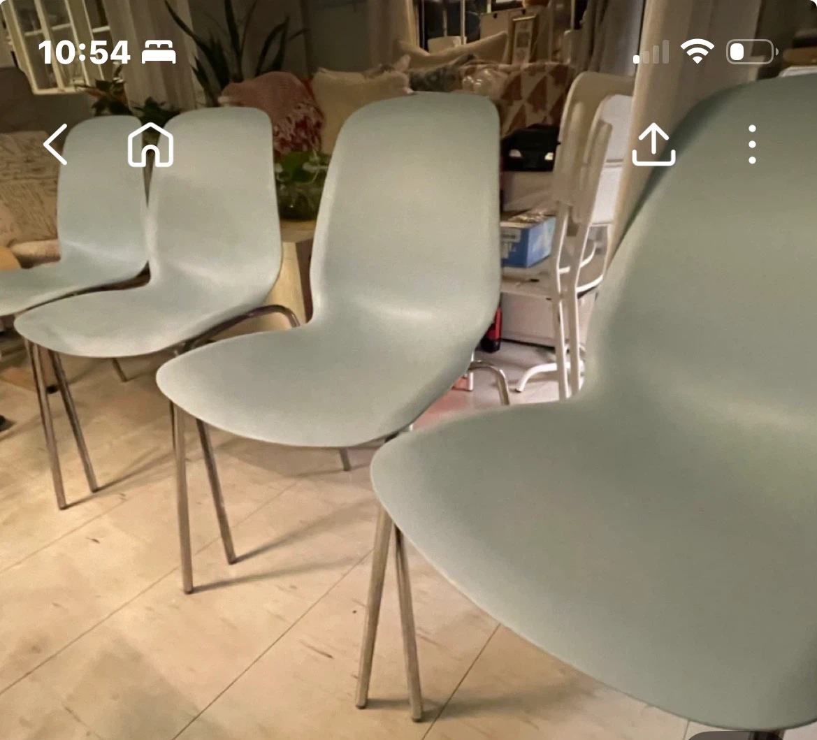 Set of 4 Light Blue Dining Chairs