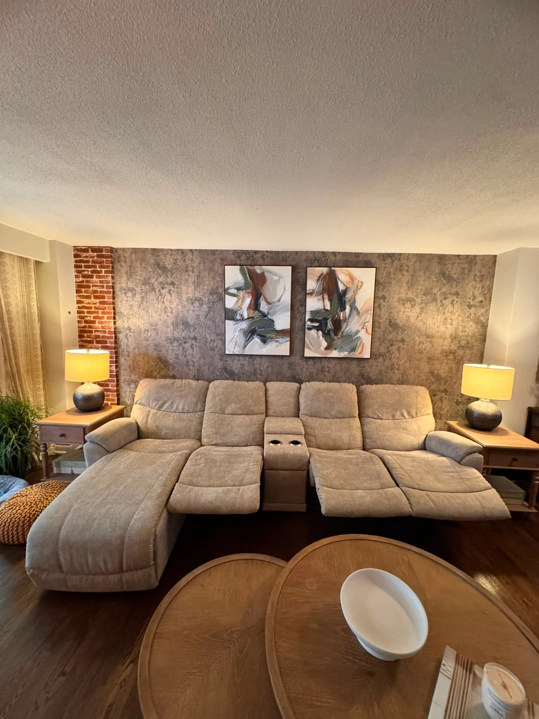 Reclining Sectional Sofa with Chaise and Storage Console - photo 4