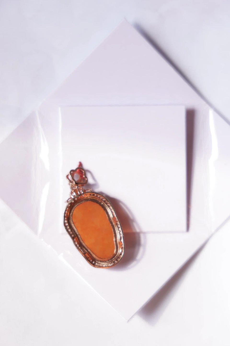 Orange Jade Leaf Pendant - photo 5