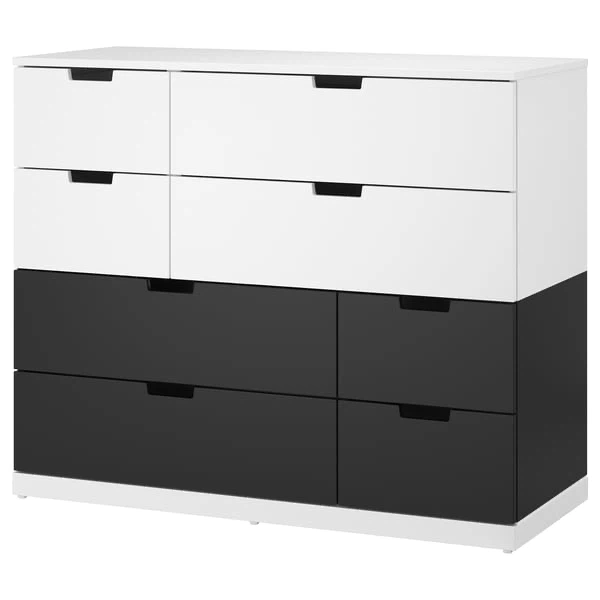 IKEA NORDLI chest of 8 drawers, white/anthracite